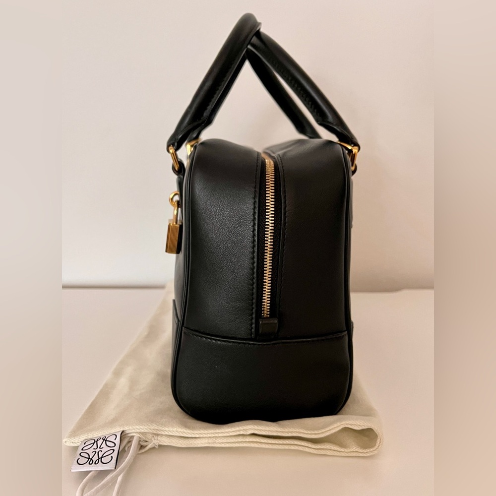 Loewe Amazona 19 Black Nappa Calfskin Leather Bag Detachable Strap Lock & Key - Picture 5 of 12
